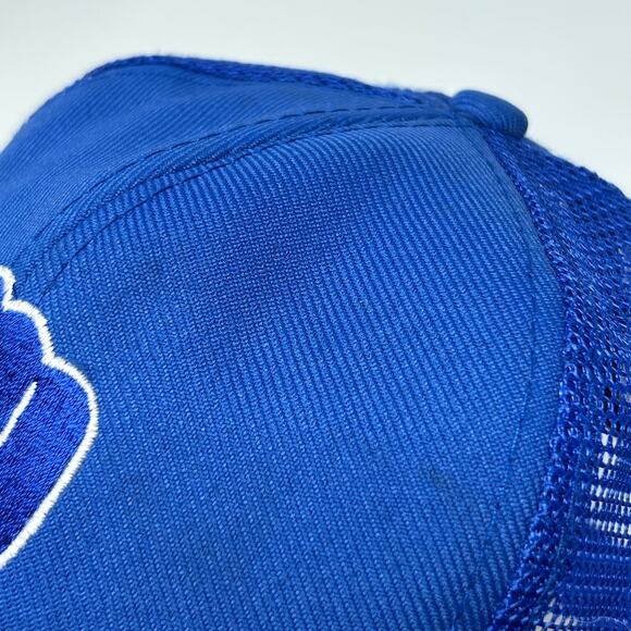 Vintage 80s Milwaukee Brewers Youth Trucker Hat Baseball Cap MLB Snapback Blue - Picture 8 of 13